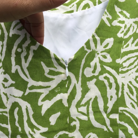 Karen Warren Sleeveless 100% Linen Spring Green Lined Sheath Dress. Sz 6 - Picture 5 of 9